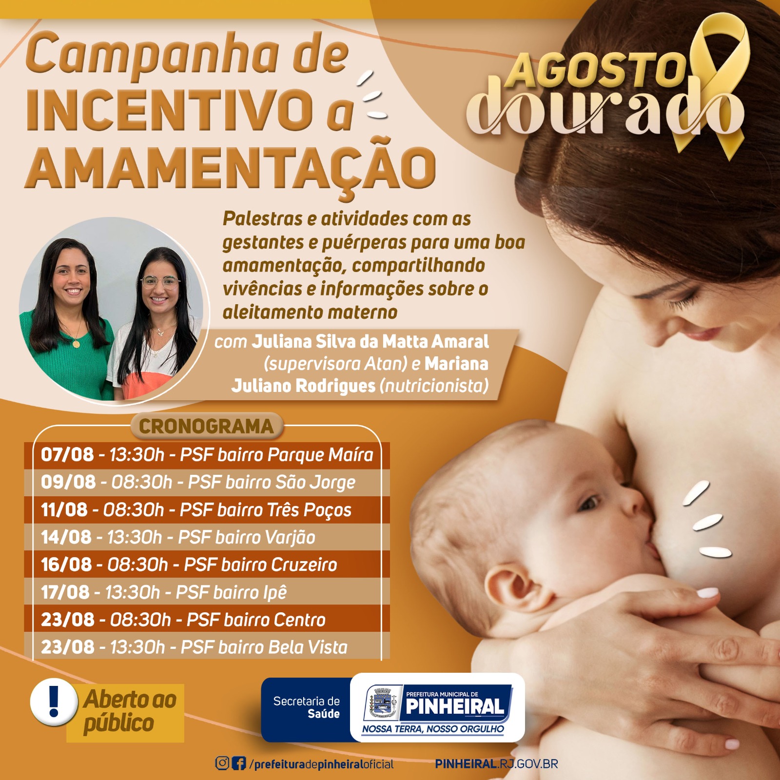 PALESTRA CAMPANHA AGOSTO DOURADO NA UBS DO ACARAJÓ. – Prefeitura de Bragança